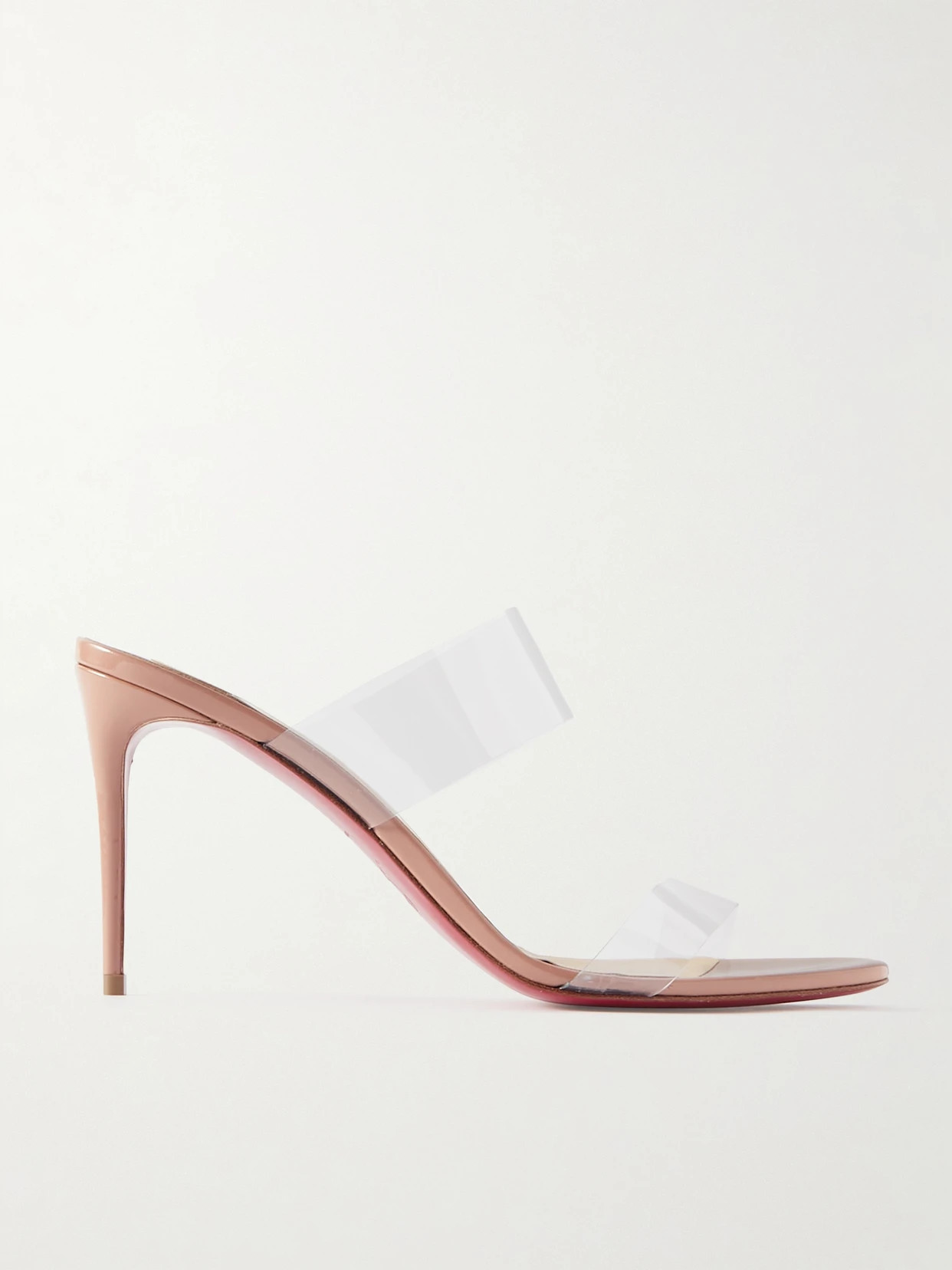 Christian Louboutin - Just Nothing 85 Pvc And Patent-leather Mules - Neutrals | NET-A-PORTER (US)