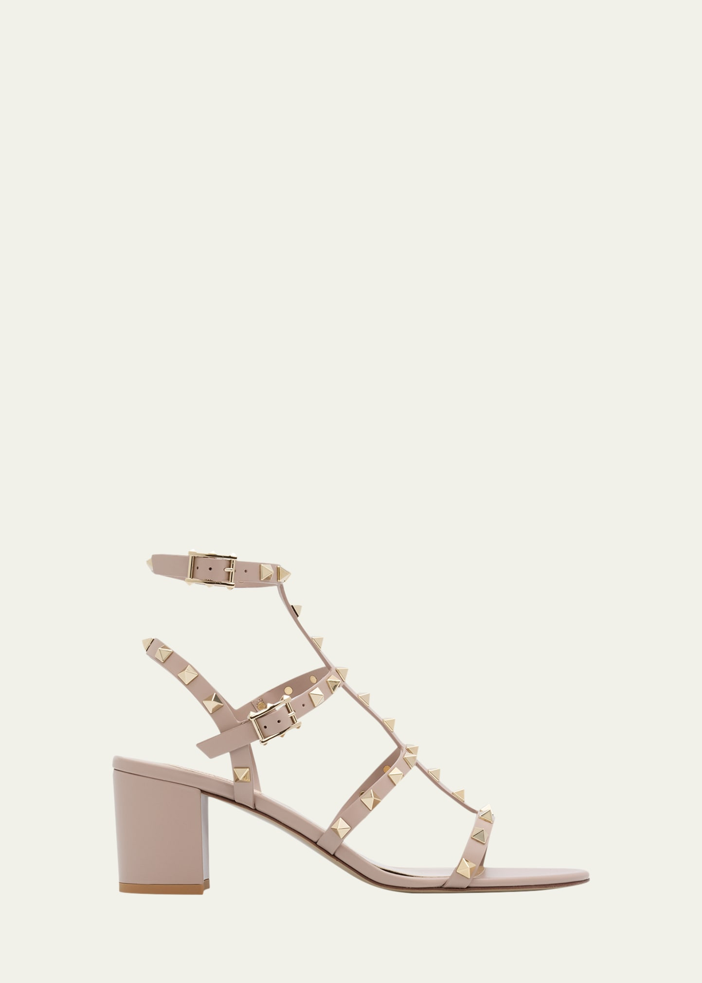 Valentino Garavani 60mm Rockstud Leather City Sandals | Bergdorf Goodman