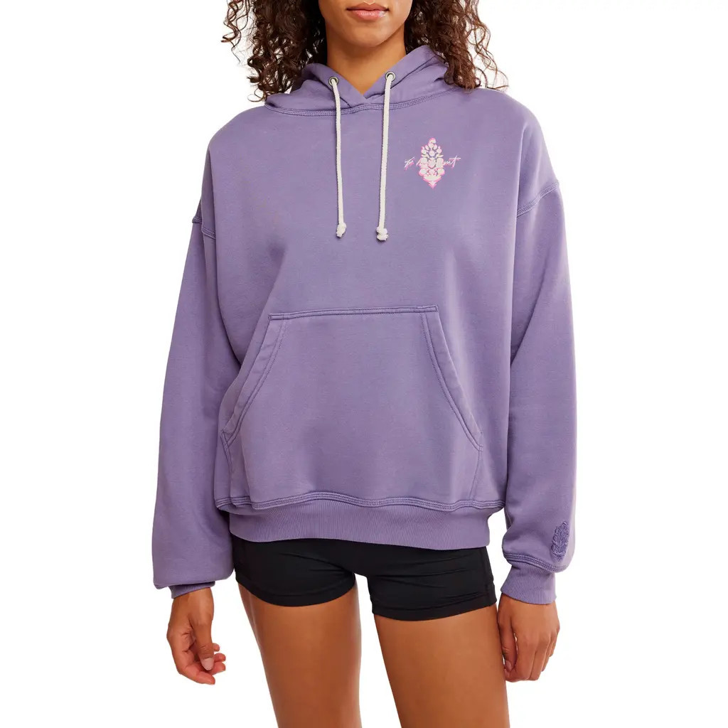 Free People FP Movement Final Call Graphic Hoodie in Graphite Combo at Nordstrom, Size Small | Nordstrom