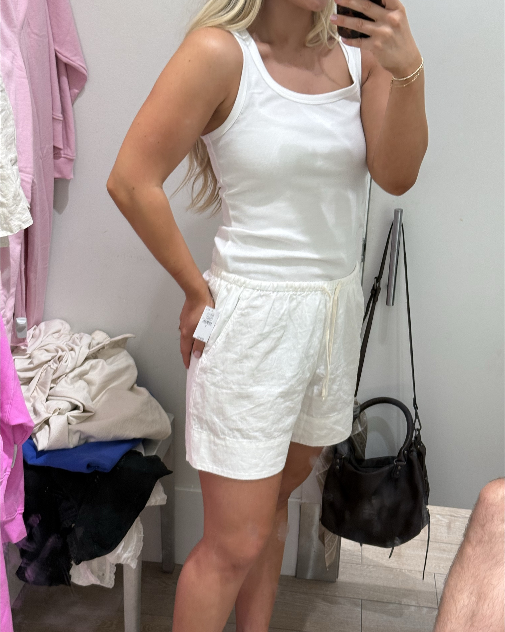 Gap is popping off. 🤭🫶🏼 they have every color in these line shorts and tanks! #gaplinensets #gapshopping 

#LTKootd #LTKselfcare #LTKSaleAlert