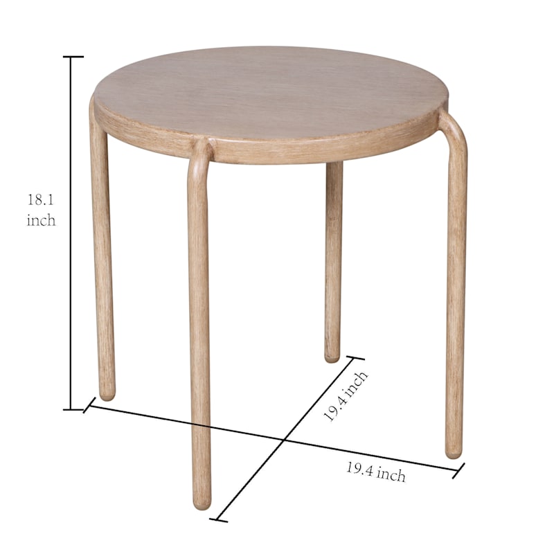 Crosby St. Steel Round End Table, Tan | At Home