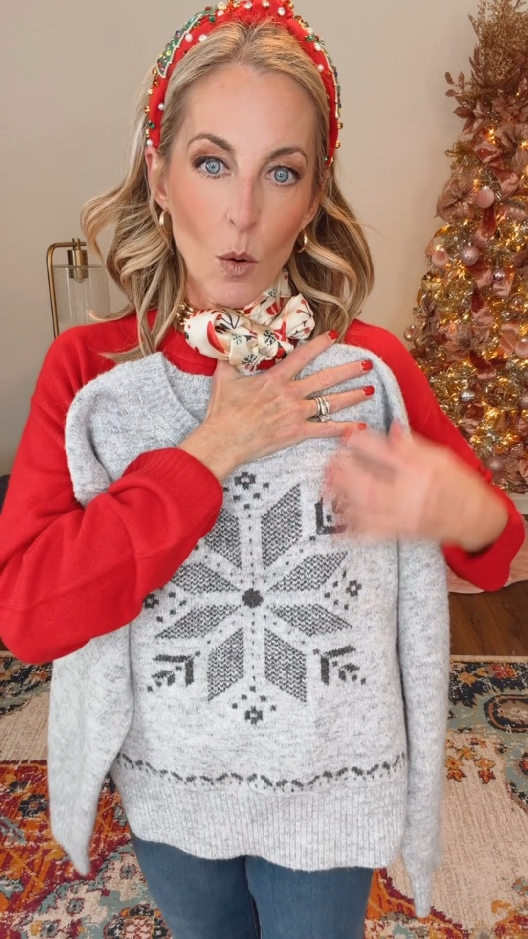 🎶 We wish you a Merry Christmas… and a very happy Christmas break 🎶 We made it to Friday — the last day before Christmas break, and if you know, you know. One last party. One last hug. One last jingle down the hallway… and then teachers everywhere can finally exhale. Sharing what I’m wearing to school today because it’s comfy, cute, and classroom-approved: Steal my school-day style linked Comment TARGET and I’ll send everything linked. 🎄

• Target Universal Thread high-rise straight jeans — on sale for $22 (rolled cuff, wearing size 2)
• Cozy long-sleeve sweater — $24 on sale, soft and easy (size small) 
• Finished with a festive Amazon Christmas scarf for a little extra holiday cheer (lots of options on Amazon) 

Teacher comfy meets Christmas cute — and we are officially ready to sleigh this break.

#LTKdayinmylife #LTKootd #LTKHoliday #LTKootd #LTKHoliday #LTKdayinmylife