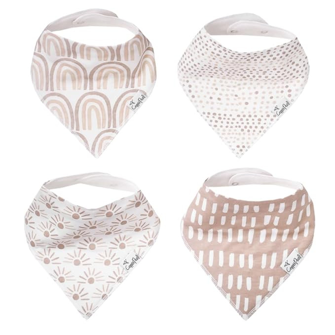 Copper Pearl 4 Pack Soft Cotton Baby Bibs for Drooling and Teething, Absorbent Drool Bibs for Bab... | Amazon (US)