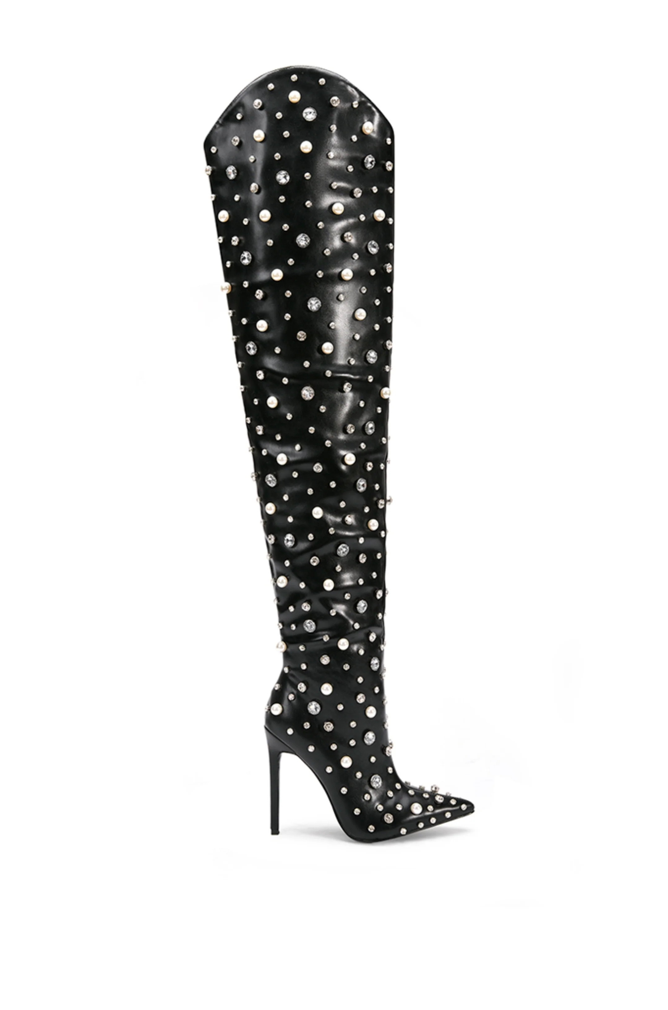 STARLING-BLACK STILETTO BOOT | Azalea Wang