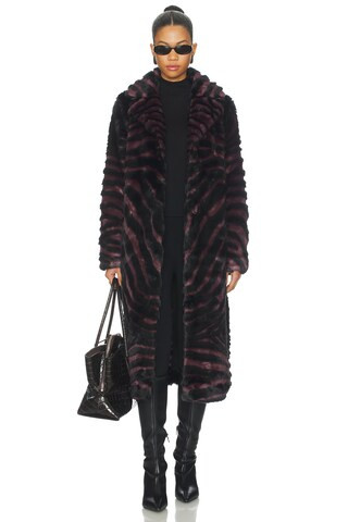 Gonzo Coat in Striped Burgundy | Revolve Clothing (Global)