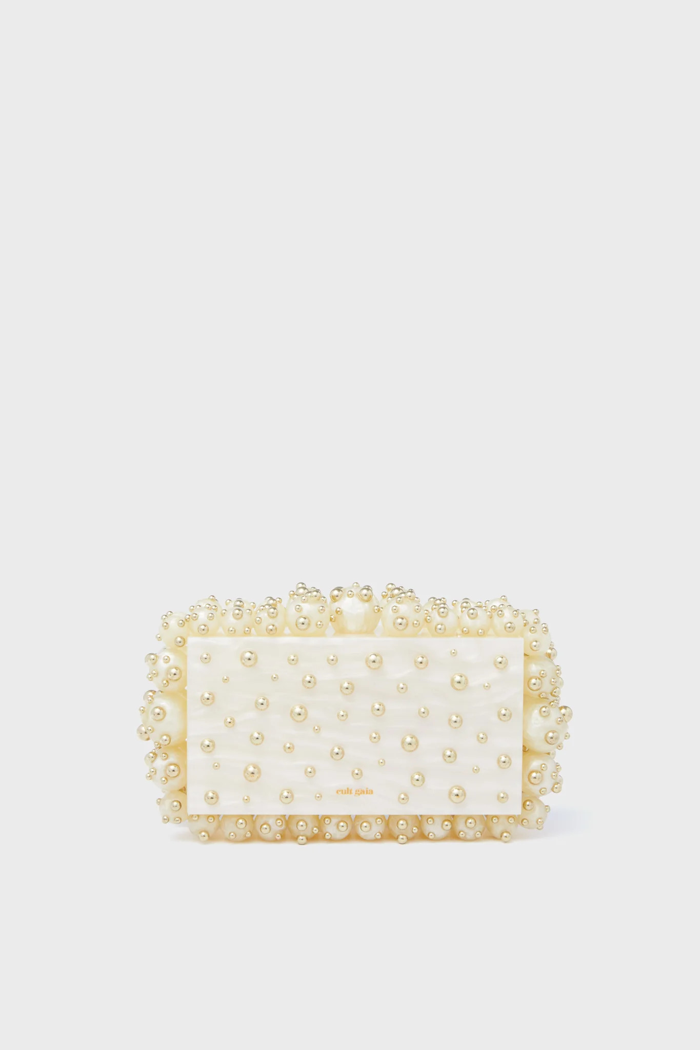 Ivory and Shiny Brass Eos Clutch | Tuckernuck (US)