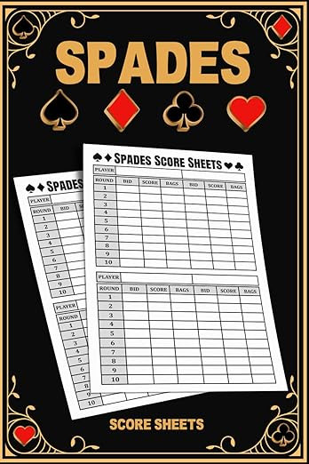 spades score sheets: Score Pads for Family Game Nights and Tournaments, Track Your Wins and Progr... | Amazon (US)