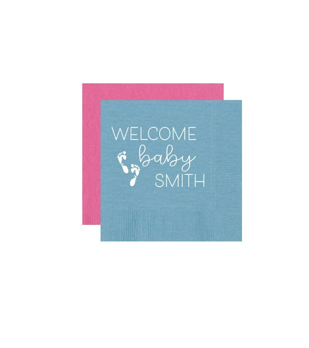 Gender Reveal Napkins, Gender Reveal Party Decor, Baby Shower Napkins, Baby Shower Decorations, B... | Etsy (US)