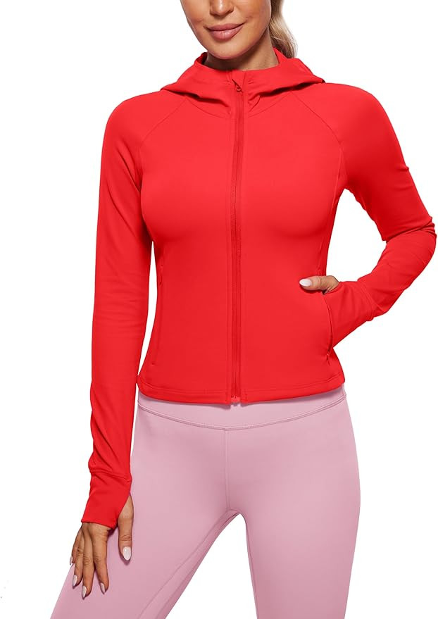 CRZ YOGA Womens Butterluxe Full Zip Workout Hoodie Jackets Slim Fit Hooded Athletic Yoga Lightwei... | Amazon (US)