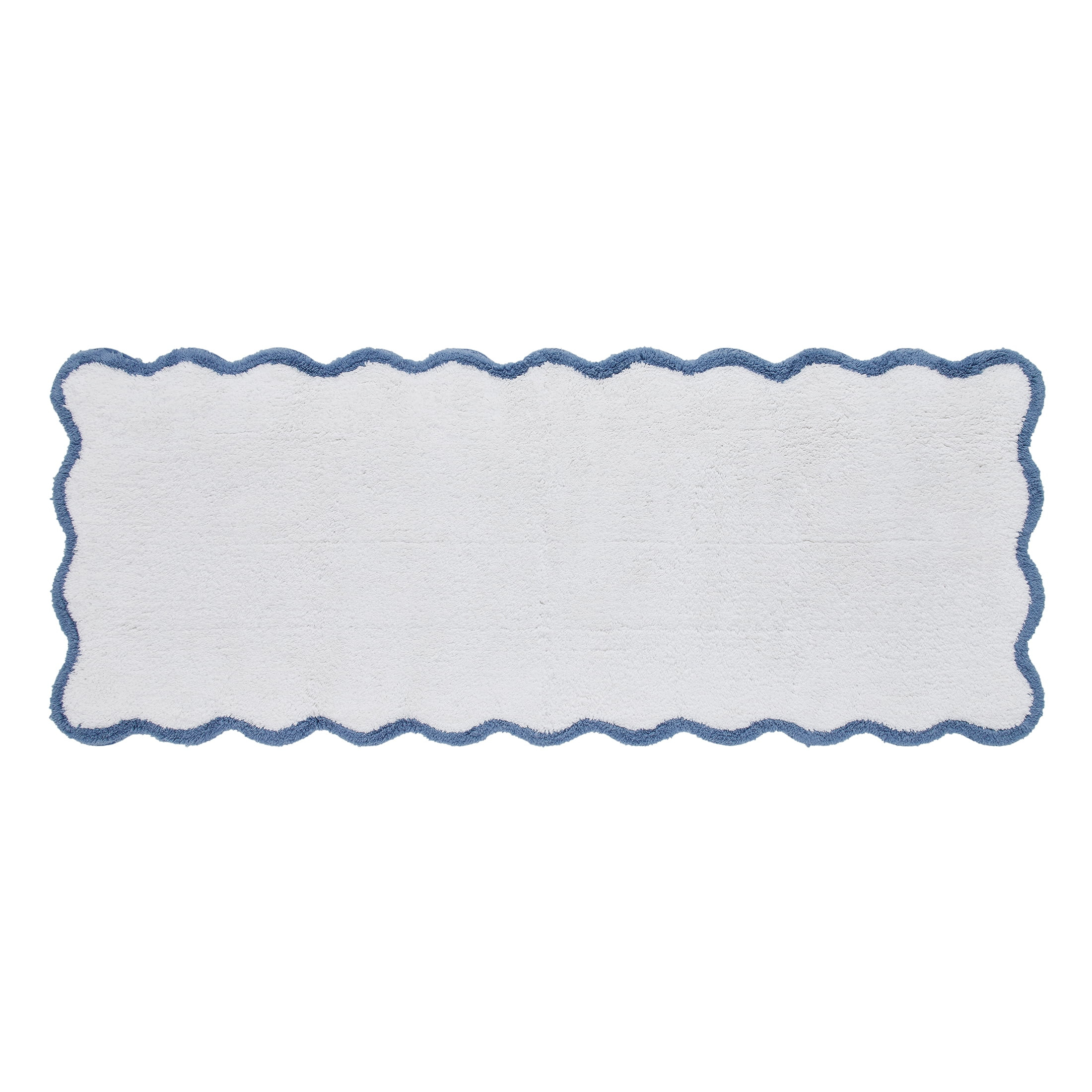 My Texas House Whitney Blue Scallop Cotton Bath Rug Runner, 24" x 60" | Walmart (US)