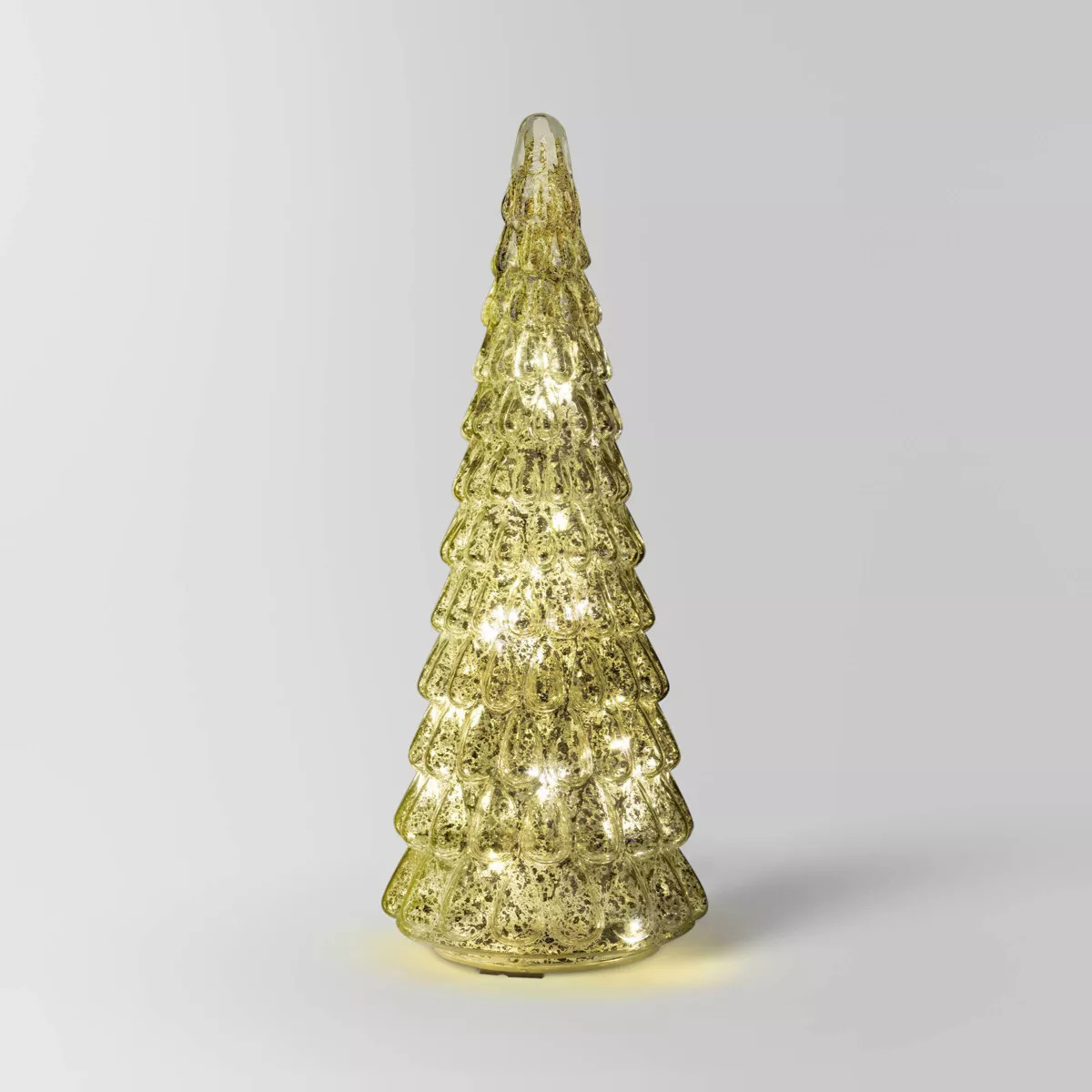 15" Christmas Mercury Glass Tiered Classic Tree Decor Silver - Wondershop™ | Target