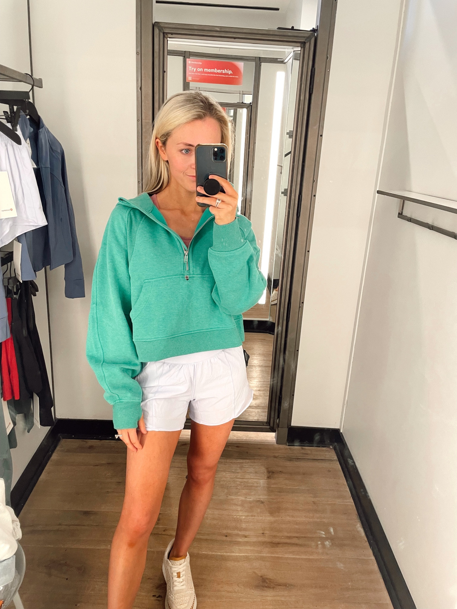 Lulu scuba jacket xs/s
Lulu shorts size 4! Went down in a size bc of the high rise!

#LTKunder100 #LTKfit