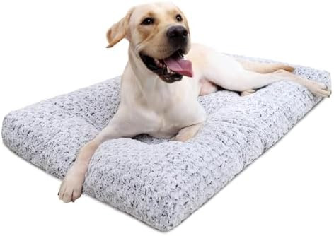 KSIIA Washable Dog Bed Deluxe Plush Dog Crate Beds Comfy Kennel Pad Anti-Slip Pet Sleeping Mat fo... | Amazon (US)