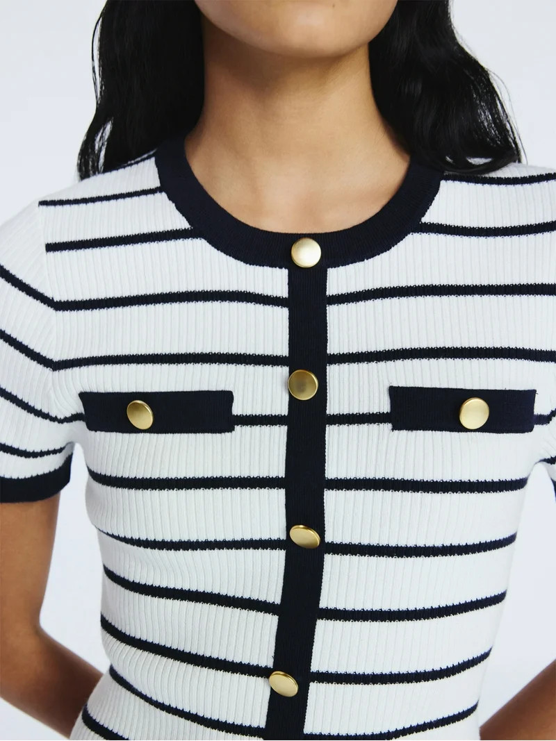 Free Assembly Women's Welt Pocket Mini Sweater Dress with Short Sleeves, Sizes XS-XXL | Walmart (US)