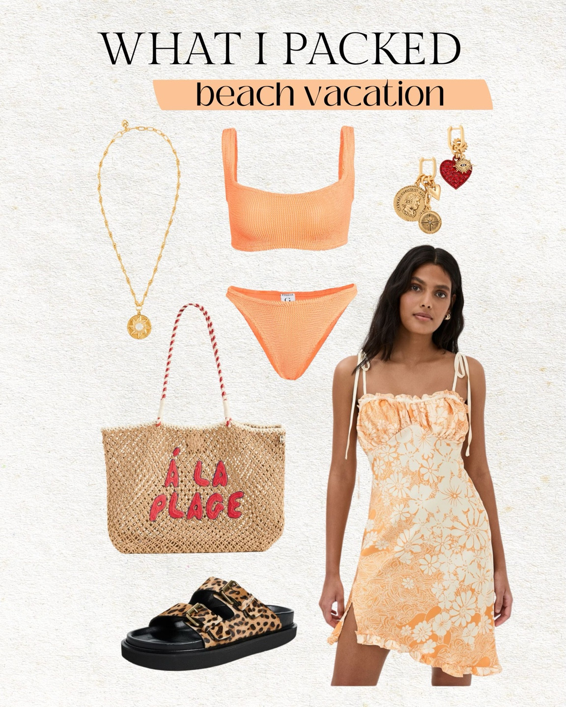 What I packed for my beach vacation in Hawaii from shopbop 🧡

Resort wear, vacation outfit, hunza g, orange bikini, beach bag, gold necklace, gold earrings, leopard print slides, Clare v tote, free people dress, beach outfit, pool outfit, travel outfit, Christine Andrew 

#LTKFindsUnder100 #LTKSwim #LTKTravel