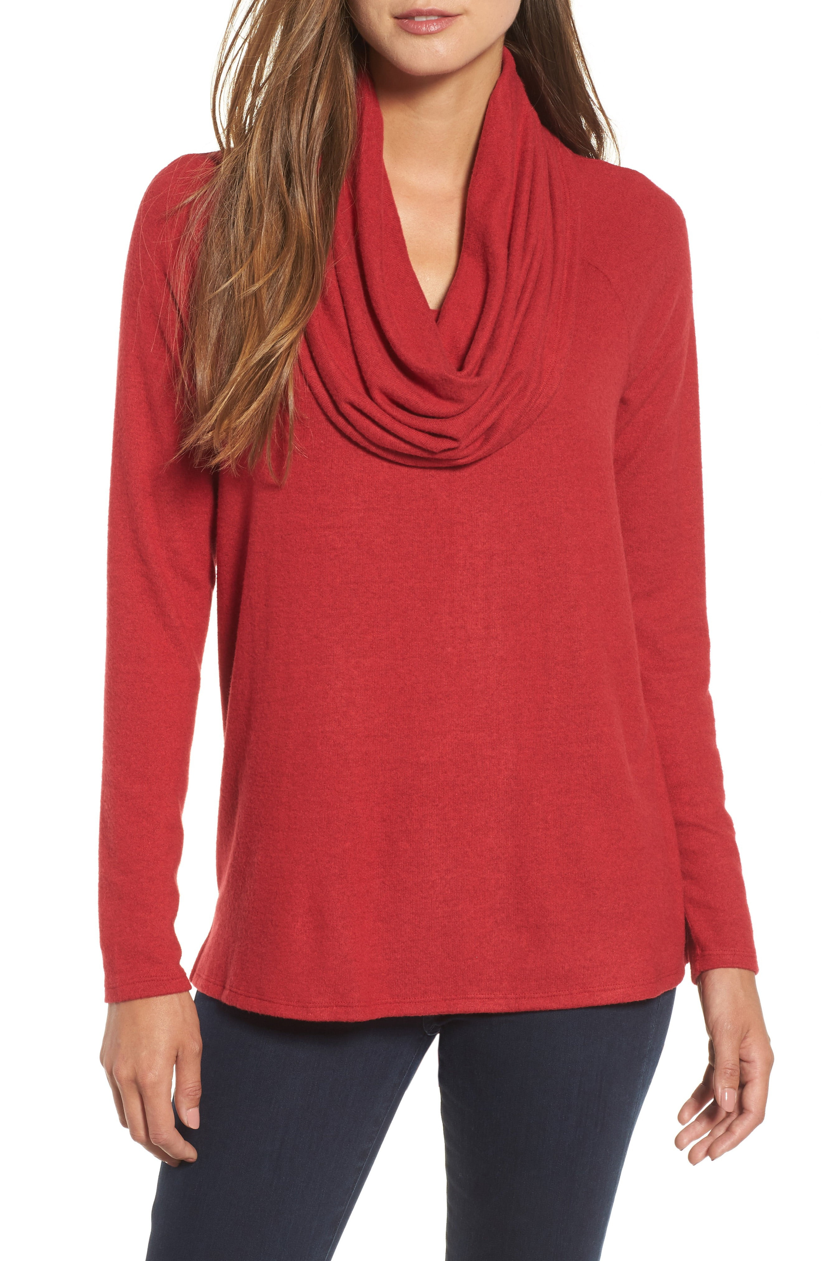 Convertible Neckline Cozy Fleece Tunic | Nordstrom