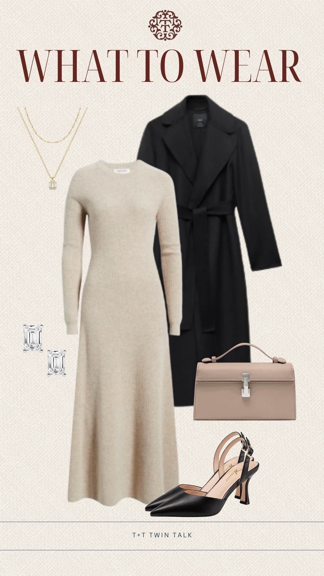 T+T, what to wear! We are loving this long sleeve maxi dress for a date night look. We paired it with a black coat from Nordstrom and matching heels from Amazon. Complete the look with a simple bag, stud earrings, and a pendant necklace. 

#LTKSeasonal #LTKOver40 #LTKMidsize