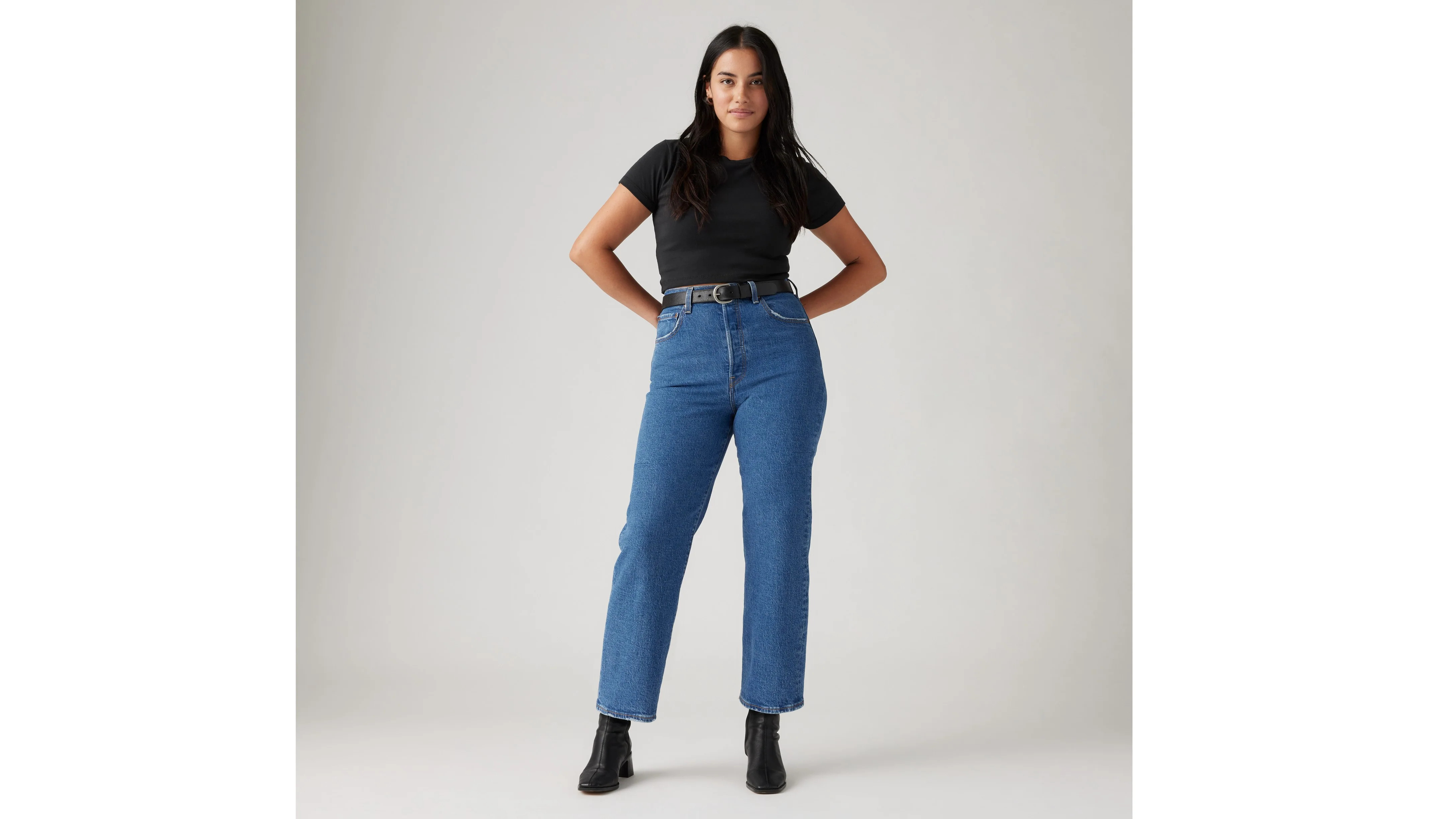 Women's Ribcage Ankle Jeans in Jazz Pop Wash - Straight Fit | Levi's AU