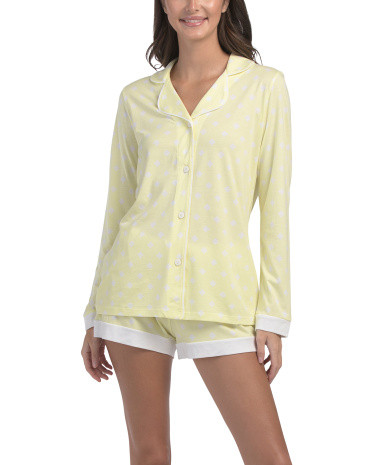 2pc Pima Cotton Blend Bella Long Sleeve Boxer Pajama Set | TJ Maxx