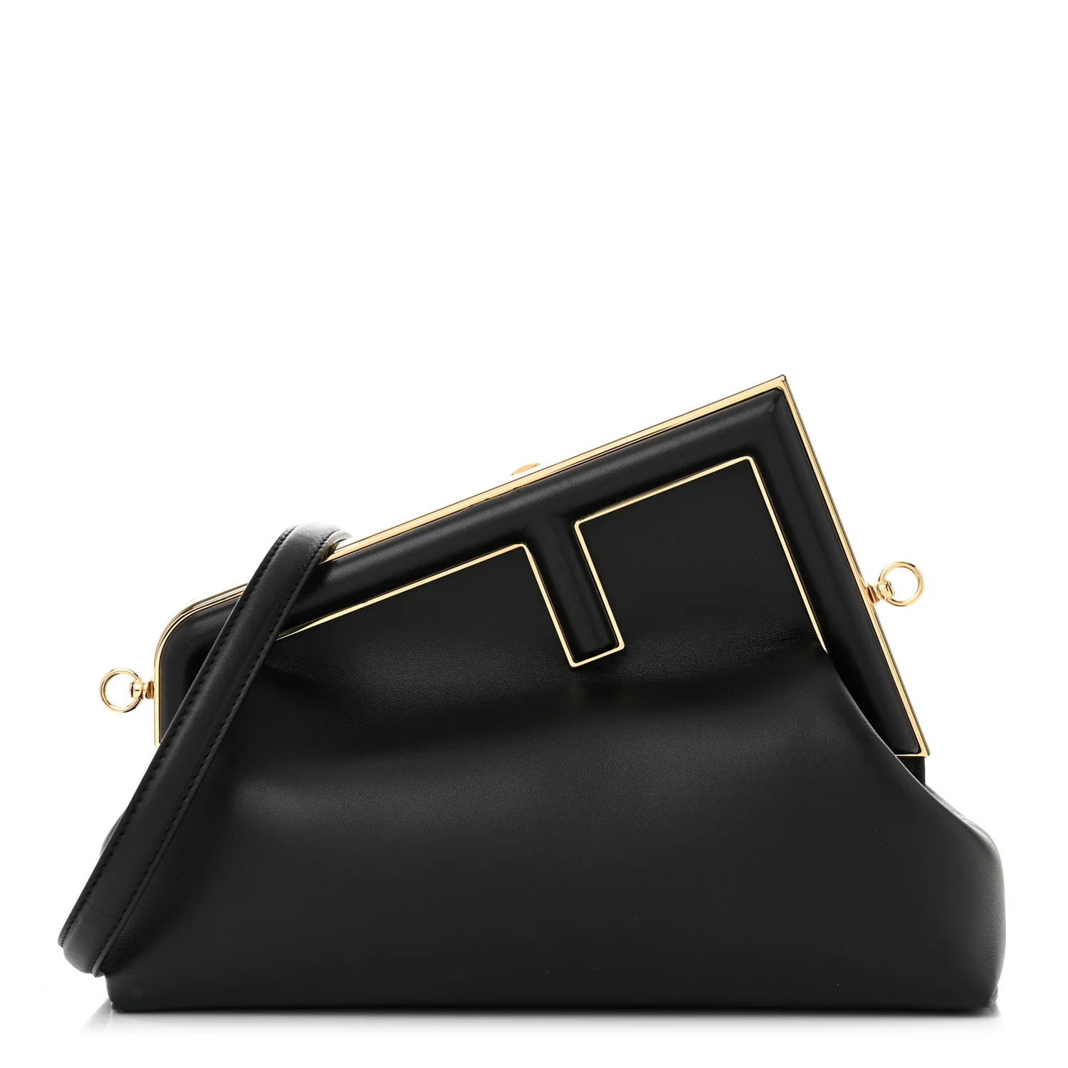 FENDI Shiny Nappa Midi Fendi First Black | FASHIONPHILE (US)