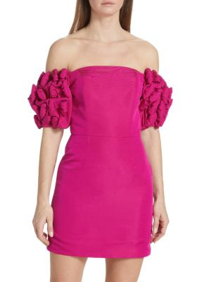 Olivia Bow-Sleeve Silk Minidress | Saks Fifth Avenue OFF 5TH