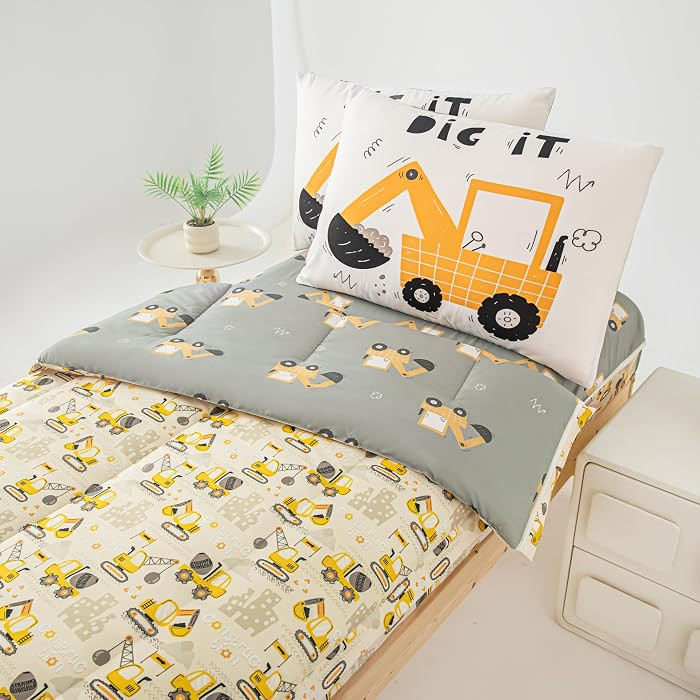 Bedding Twin for Boys Construction Truck Vehicle Car Comforter Boys Twin Bedding All in one Zippe... | Amazon (US)