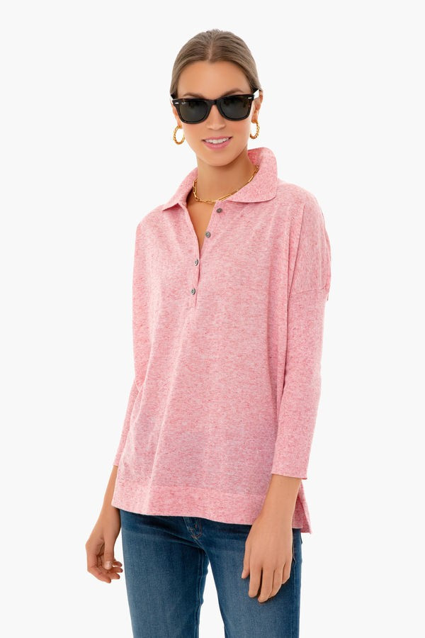 Blush Clayton Knit Polo | Tuckernuck (US)