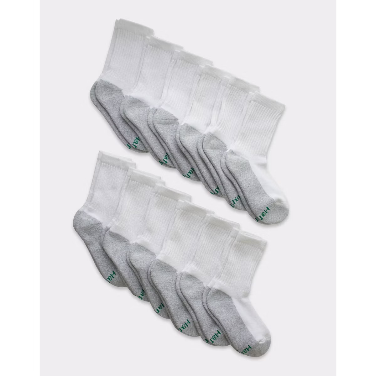 Hanes Boys' 12pk Cushioned Crew Athletic Socks | Target