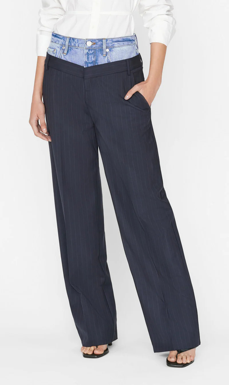 Frame Denim | Le Mix Trouser - Navy Multi | Sisters&Co - NO LONGER PROGRESSING