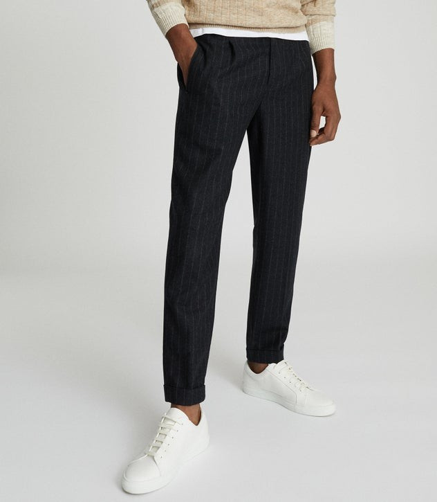TAPERED PINSTRIPE TROUSERS | Reiss (UK)