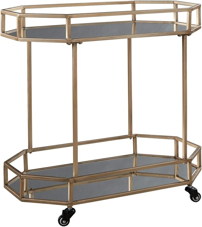 Signature Design by Ashley Daymont Bar Cart, Gold Finish | Amazon (US)