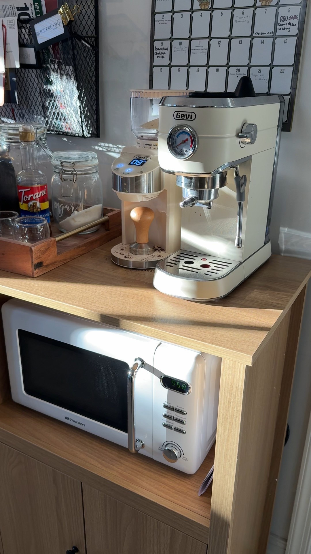 Aesthetic coffee bar and microwave station

Vintage look microwave, cute microwave cabinet for small kitchens 

#LTKHome