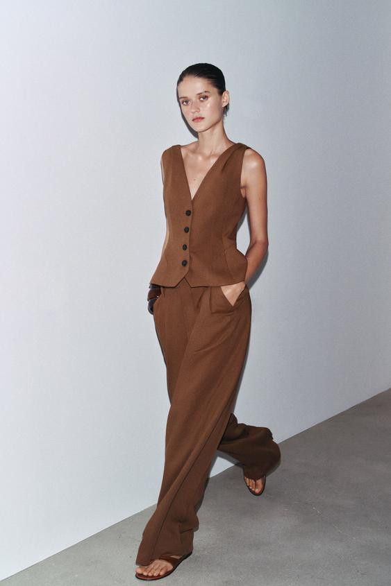 ZW COLLECTION LINEN BLEND VOLUME VEST | Zara US