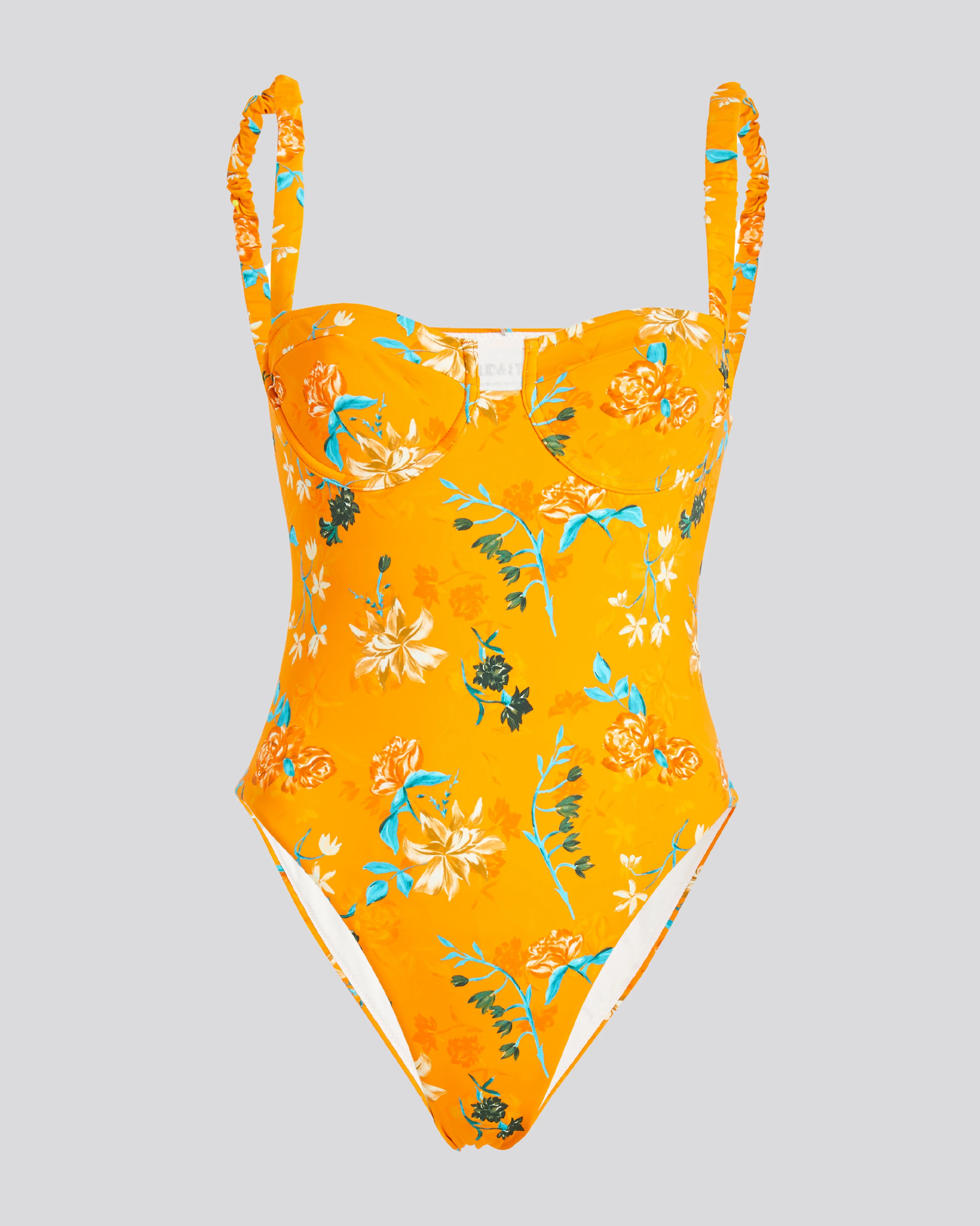 The Verona One Piece in Tangerine Multi Floral | Solid & Striped