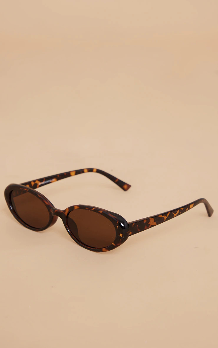 Tortoiseshell Small Oval Sunglasses | PrettyLittleThing UK