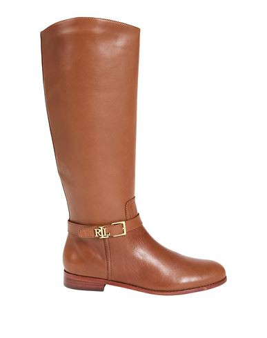 Lauren Ralph Lauren Brooke Burnished Leather Riding Boot Woman Boot Brown Size 7.5 Leather | YOOX (US)