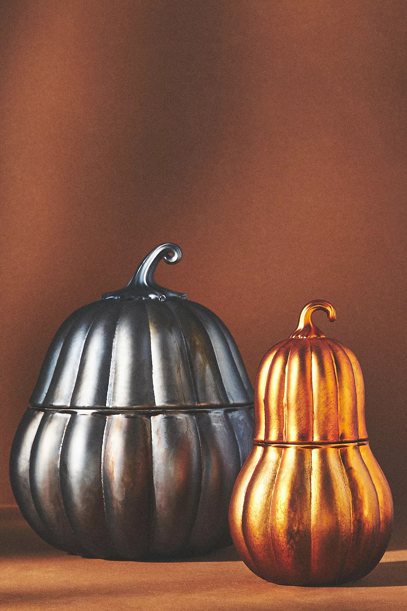 Large Pumpkin & Sweet Vanilla Gourmand Glass Gourd Candle | Anthropologie (US)