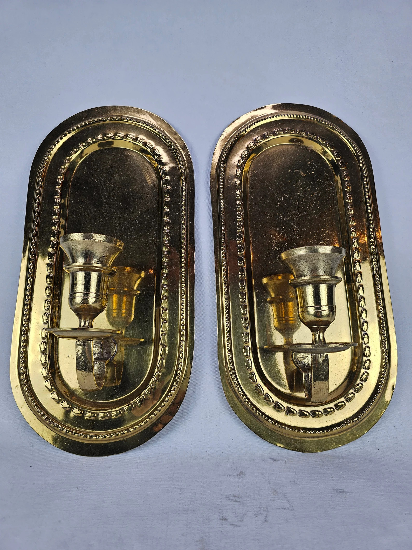 Mid-century Scandinavian Brass Wall Sconce - Vintage Norwegian Pair Candle Holder - Etsy | Etsy (US)