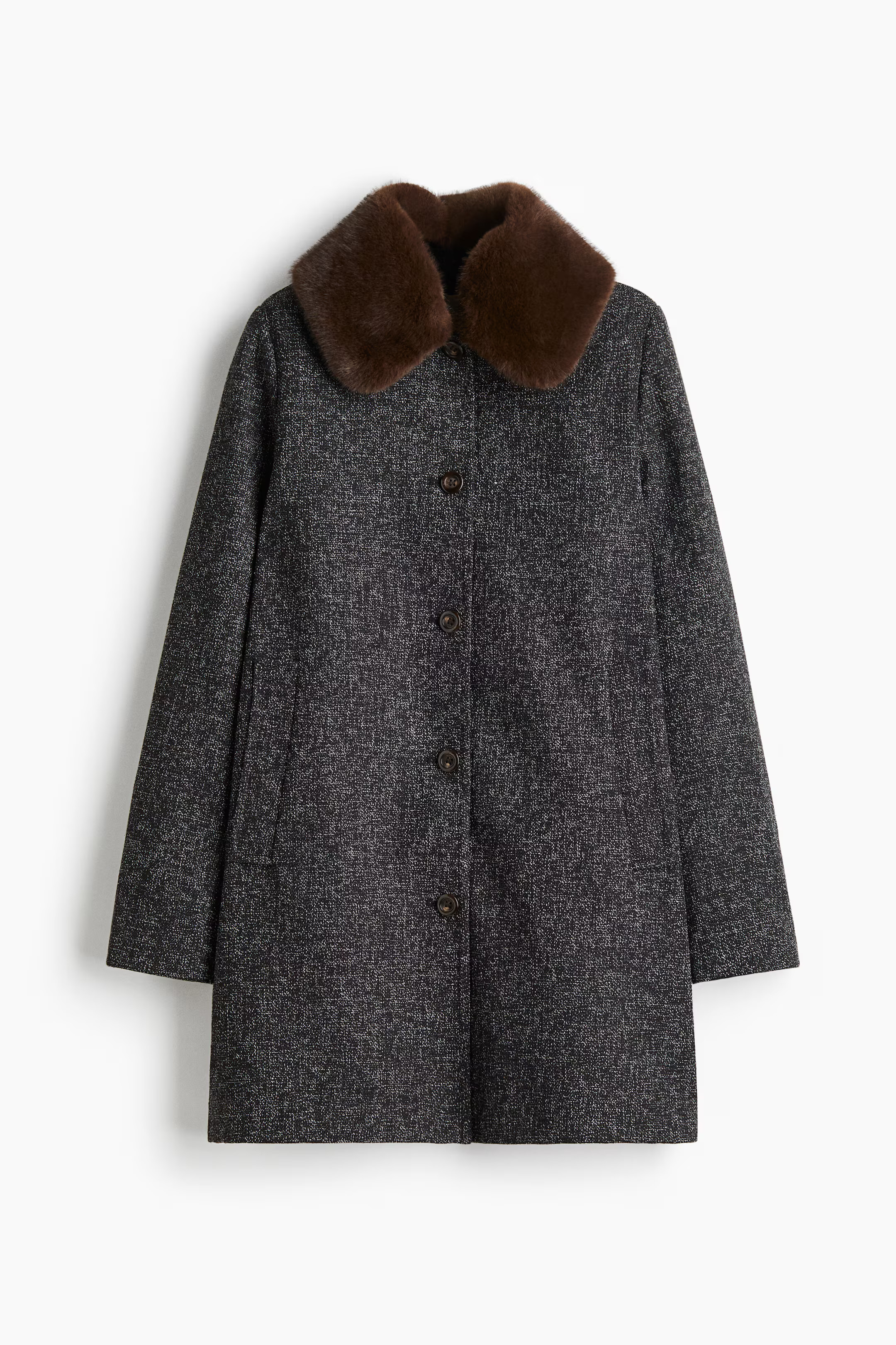Car coat - Black marl - Ladies | H&M GB | H&M (UK, MY, IN, SG, PH, TW, HK)