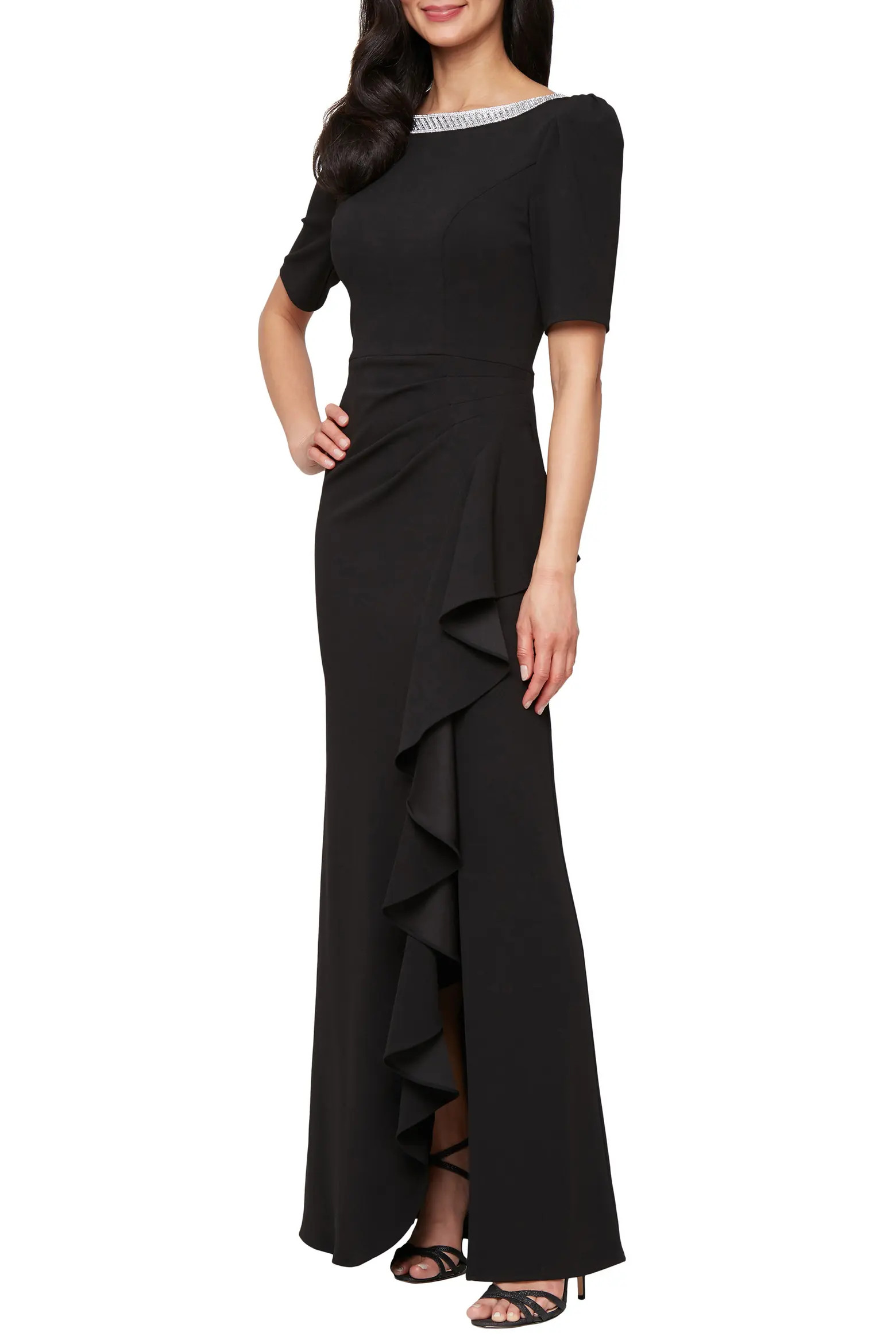 Alex Evenings Embellished Neck A-Line Gown (Women) | Nordstrom | Nordstrom
