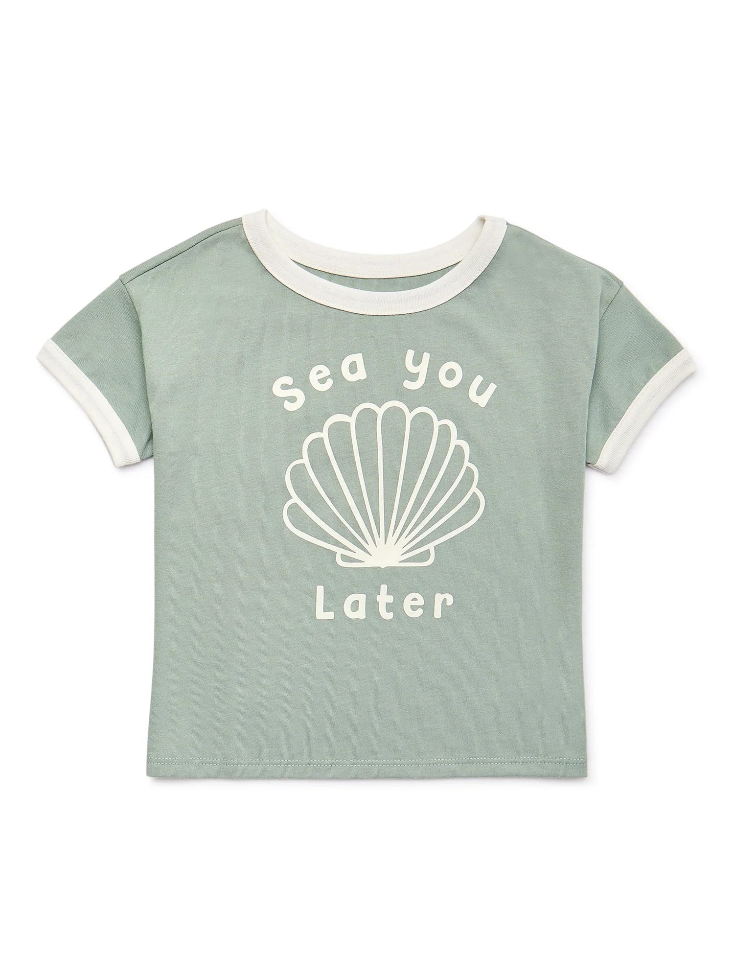 Garanimals Toddler Girls Short Sleeve Graphic Ringer Tee, Sizes 12M-5T | Walmart (US)