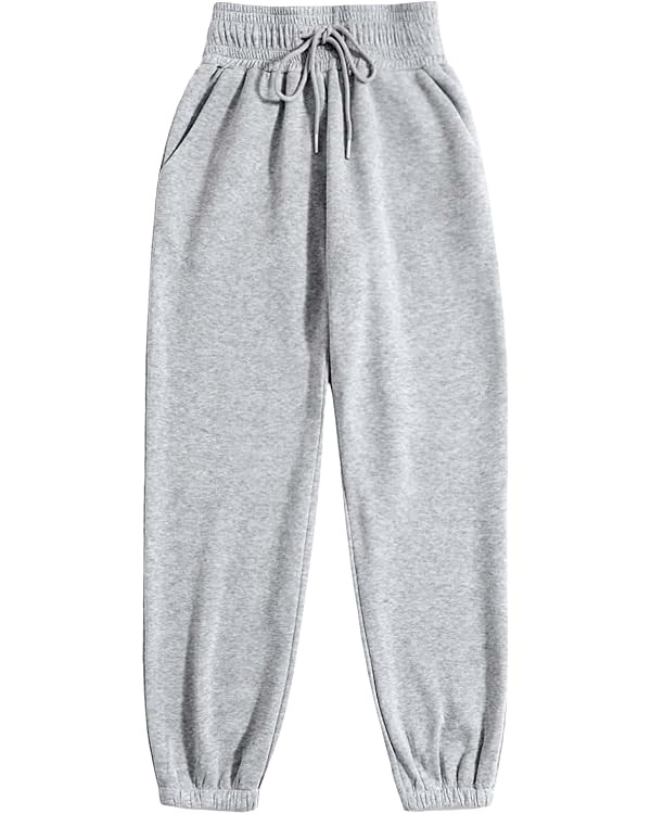 WDIRARA Women's Drawstring Elastic Waist Exercise Sweatpants Trousers Jogger Pants | Amazon (US)