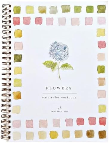 Flowers Watercolor Workbook by Emily Lex Studio, 12 Beginner Friendly Sketched Illustrations, Lay... | Amazon (US)