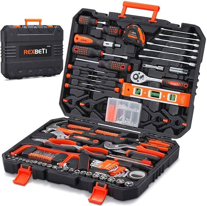 REXBETI 217-Piece Tool Kit, General Household Hand Tool Set with Solid Carrying Tool Box, Auto Re... | Amazon (US)