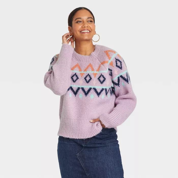 Women's Crewneck Sweater - A New Day™ Fair Isle | Target