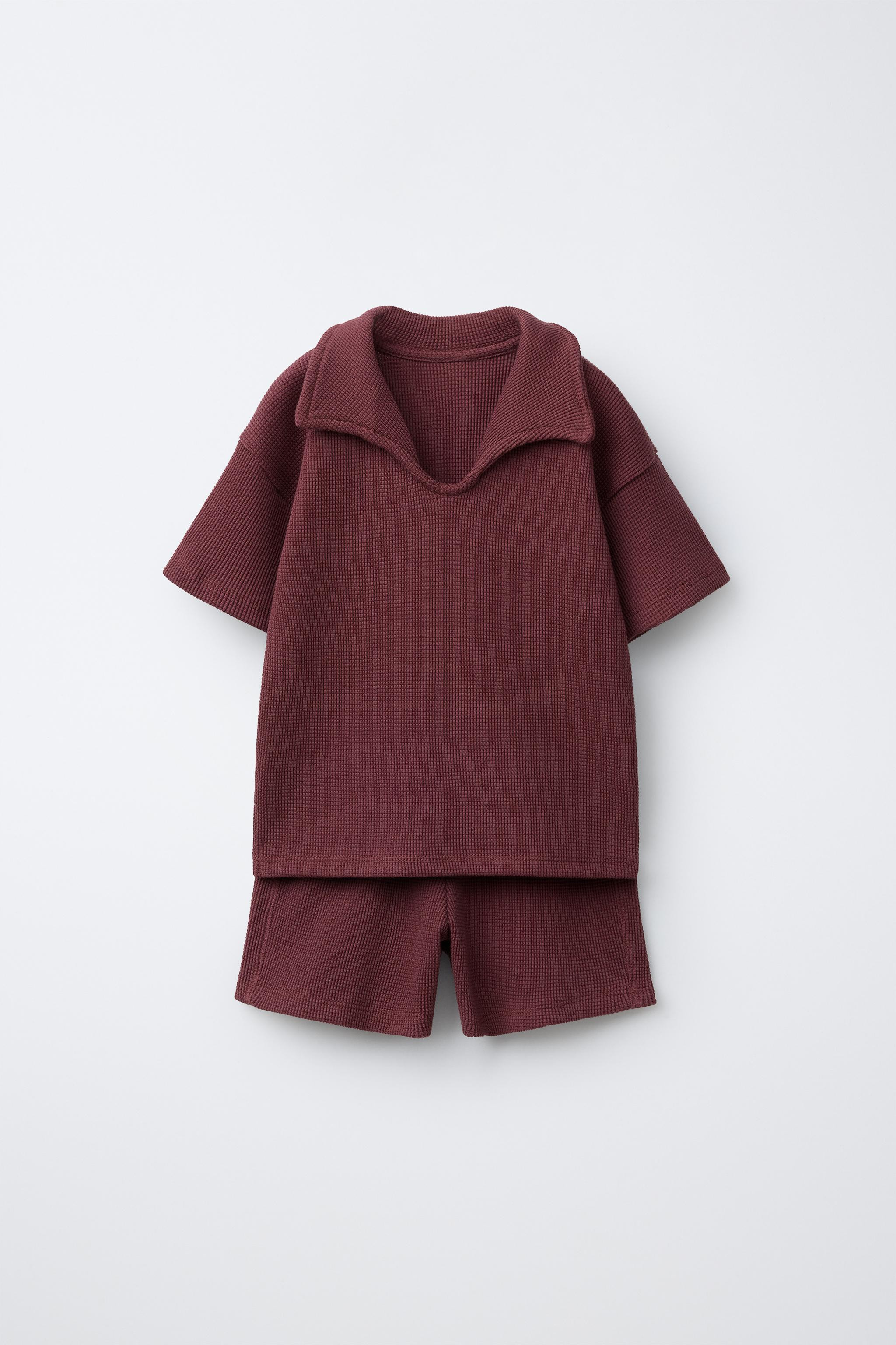 POLO AND WAFFLE JOGGING SHORTS SET | Zara US