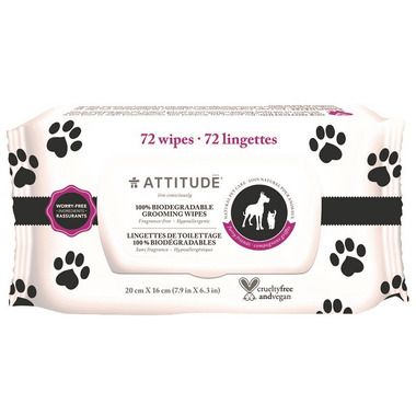 Attitude 100% Biodegradable & Natural Pet Grooming Wipes | Well.ca