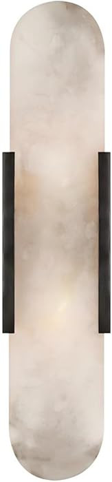 Black Modern Wall Sconces for Living Room, Marble Sconce Wall Light Fixtures for Bedroom, Alabast... | Amazon (US)