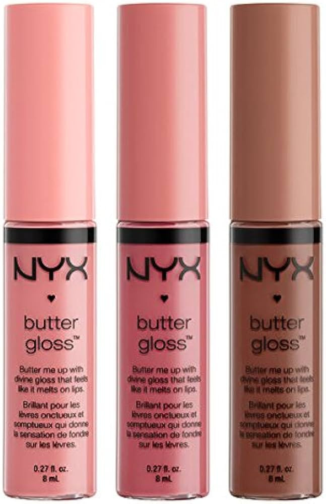 NYX Butter Lip Gloss Set 5 (Creme Brulee, Angel Food Cake and Ginger Snap) | Amazon (US)