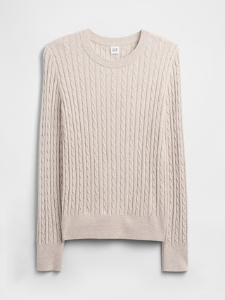 CashSoft Cable-Knit Crewneck Sweater | Gap Factory